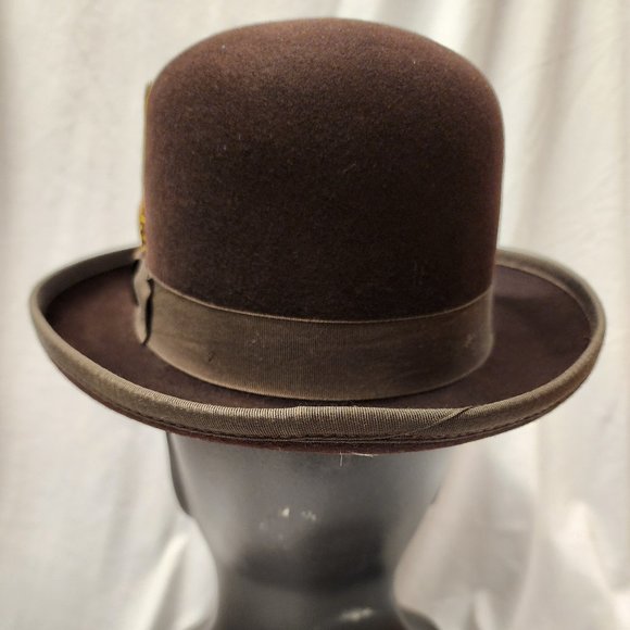 Bowler Hat / Derby Hat / Wool / Deluxe / Brown - Picture 3 of 5